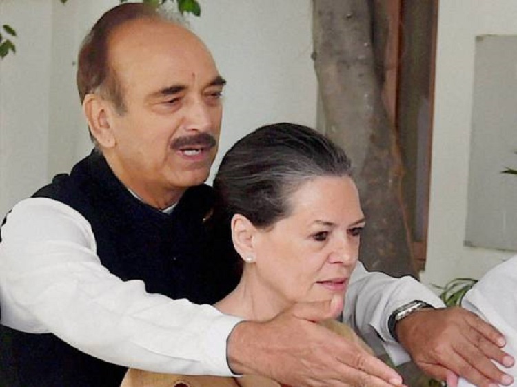 congress president sonia gandhi and party senior leader ghulam nabi azad